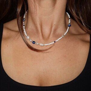 Pearl Evil Eye Choker